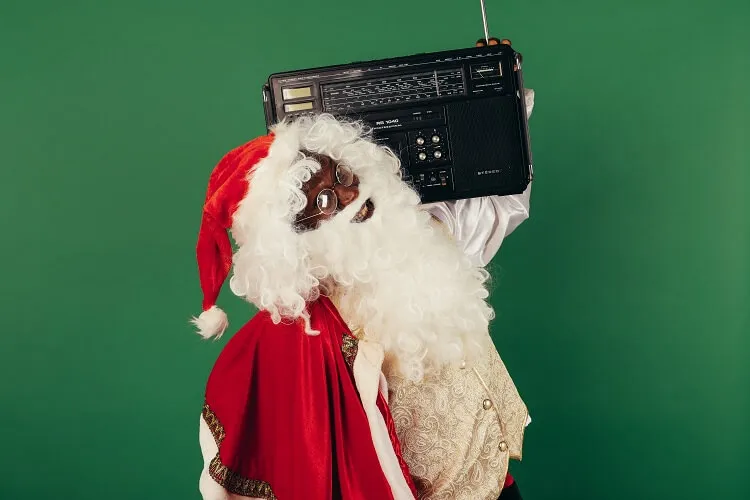 Santa Rocking His Playlist