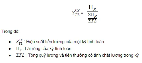 Công thức tính hiệu suất tiền lương