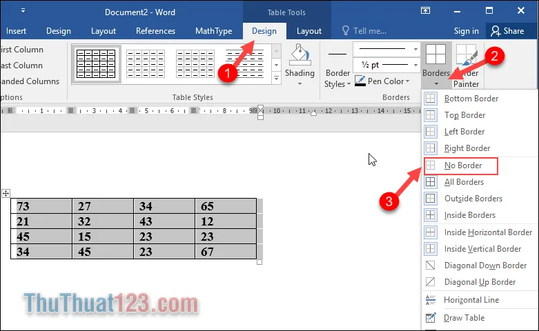 2 xóa bảng giữ lại văn bản trong word