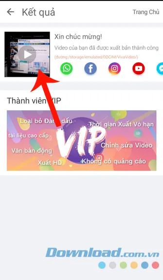 Bấm vào video để xem lại