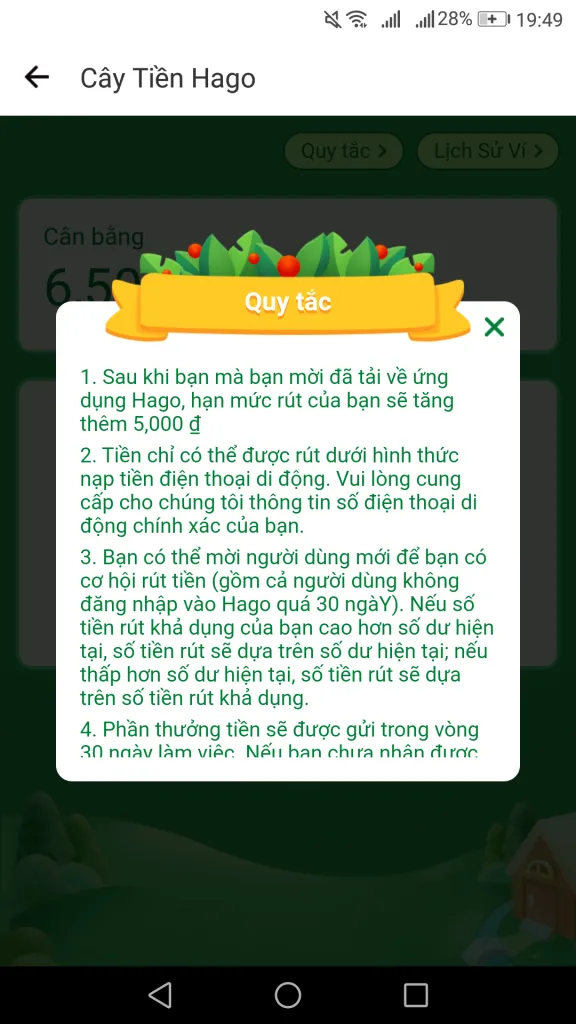 Rút tiền trên ứng dụng app chơi gam trồng cây kiếm tiền hago 2020