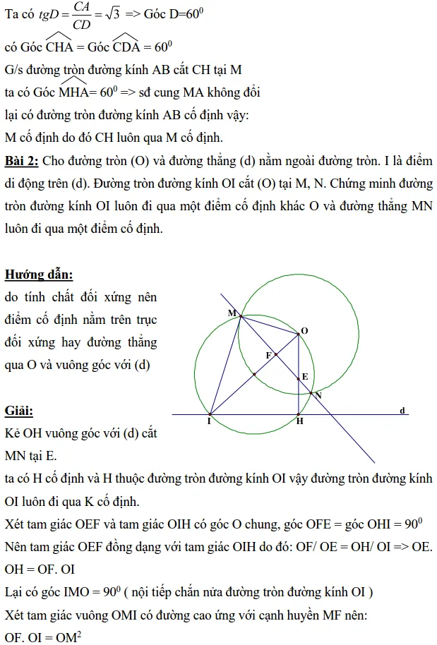 Ôn tập: Chứng minh đường thẳng đi qua điểm cố định-2