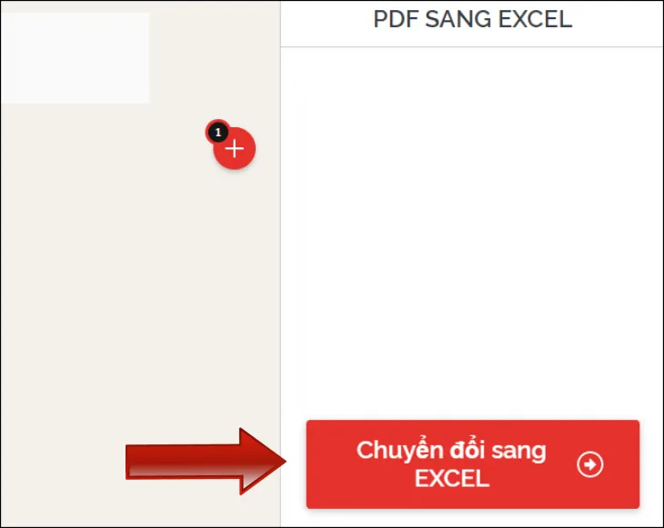 Nhấn vào chuyển đổi sang Excel