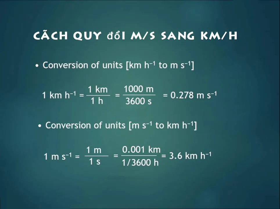 Kiến thức  1m/s bằng bao nhiêu km/h? Cách Đổi km/h sang m/s