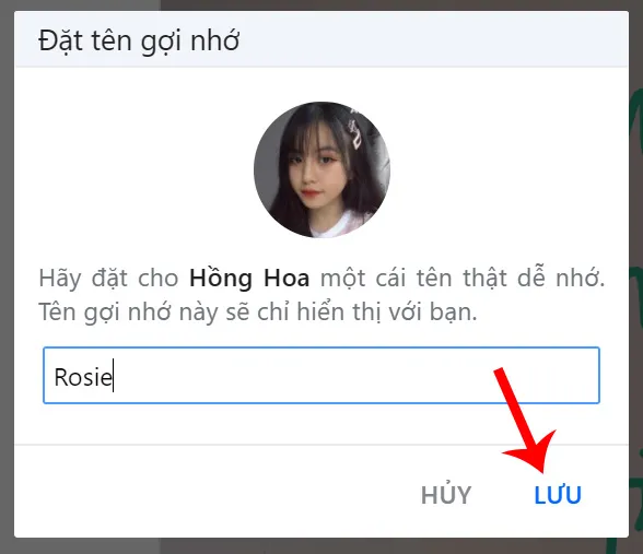 Đặt tên gợi nhớ Zalo