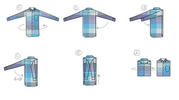 Cách gấp áo sơ mi đóng hộp