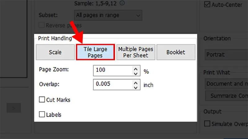 Tile Large Pages: Chỉnh sửa khổ giấy lớn nhỏ