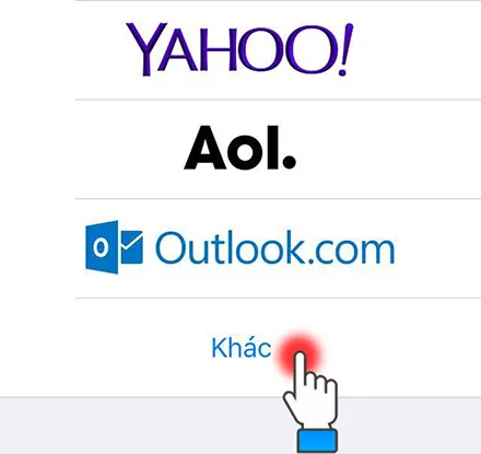 Chọn vào Khác ở dưới cùng