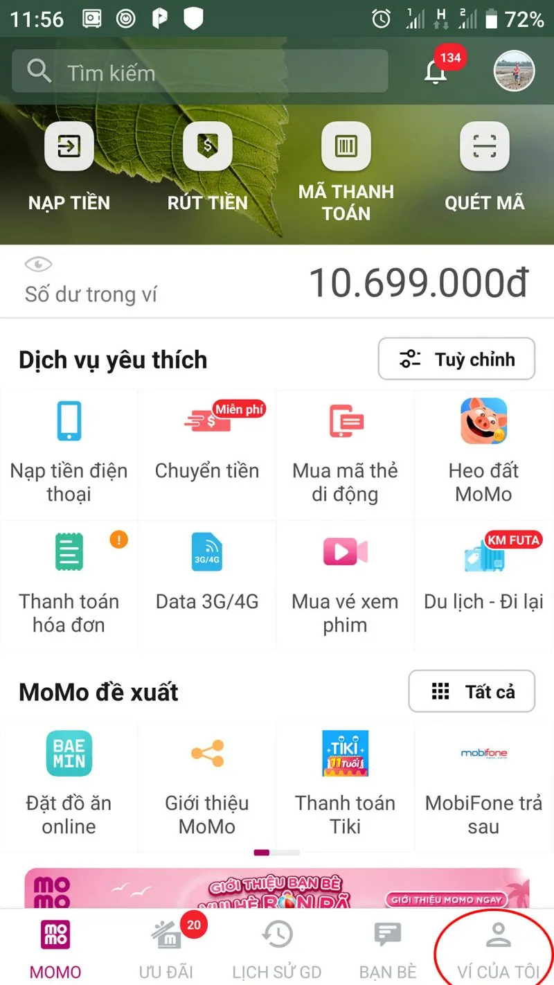 cách liên kết momo với ngân hàng vietcombank