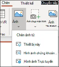 Chèn vị trí ảnh vào ribbon.