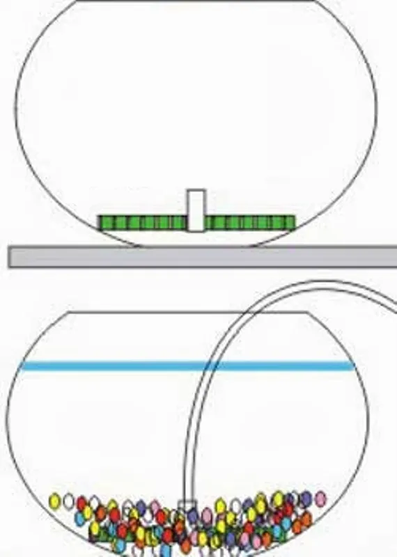 Tức là các bạn chế cái cục xốp, cục mút thành 1 tấm bông lọc nhỏ chẳng hạn