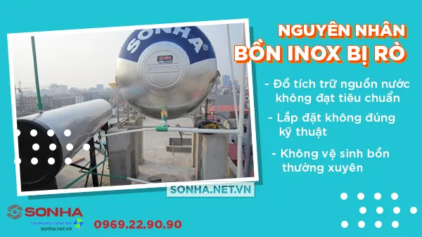 Nguyên nhân bồn inox bị rò