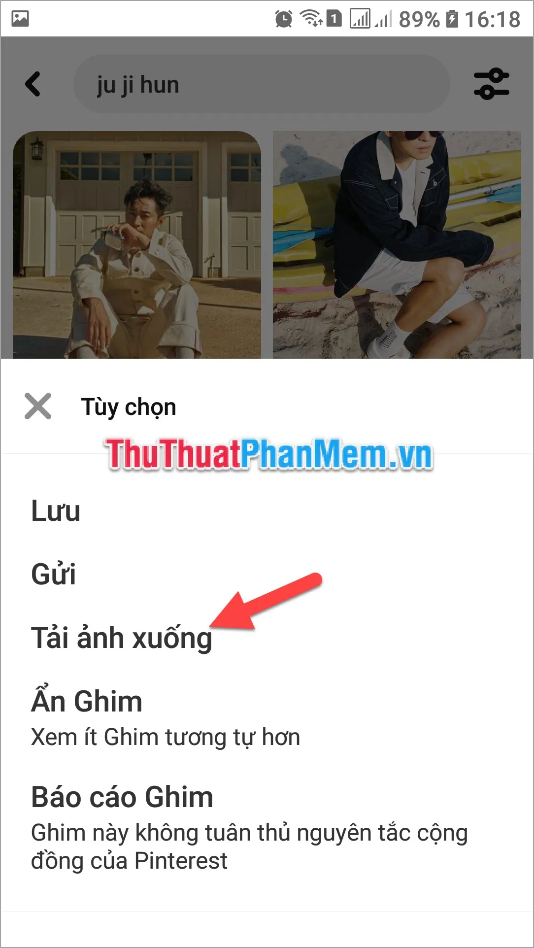 Chọn Tải ảnh xuống