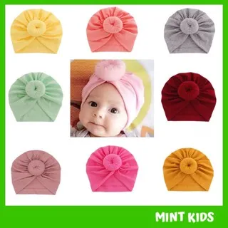 Mũ turban tròn phong cách Ấn Độ duyên dáng, cotton mềm mại cho bé yêu 