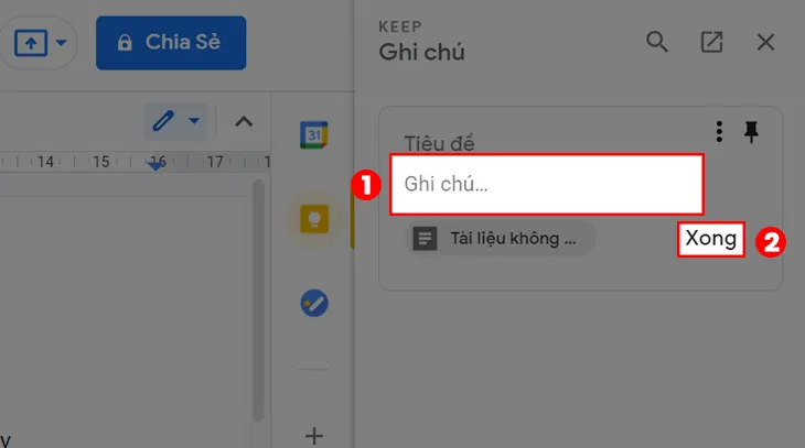 Nhập ghi chú và nhấn Xong