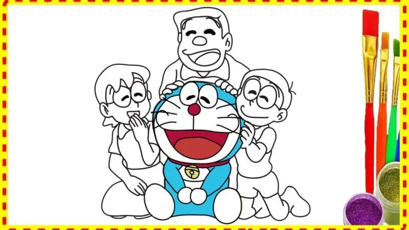 Hình vẽ doraemon tô màu