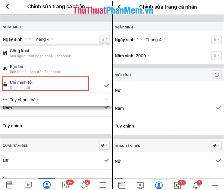 Chỉnh về Chỉ mình tôi