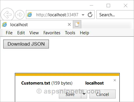 Download JSON object (Array) as File from Browser using JavaScript