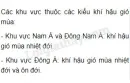  Quan sát hình 2.1, em hãy chỉ các khu vực thuộc các kiểu khí hậu gió mùa.