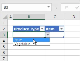 select fruit from the drop down list