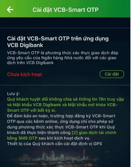 Smart-otp- VCB