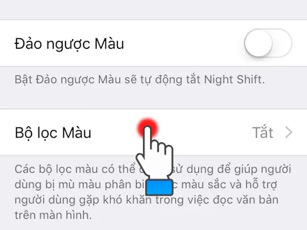 Chọn bộ lọc màu