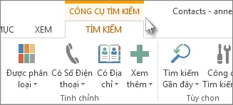 Tab Công cụ Tìm kiếm