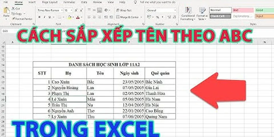 cách sắp xếp theo abc trong excel