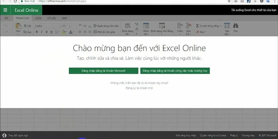 Cách lưu file Excel Online