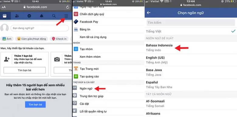 Cách đổi tên Facebook 1 chữ trên điện thoại iPhone: Bước 5