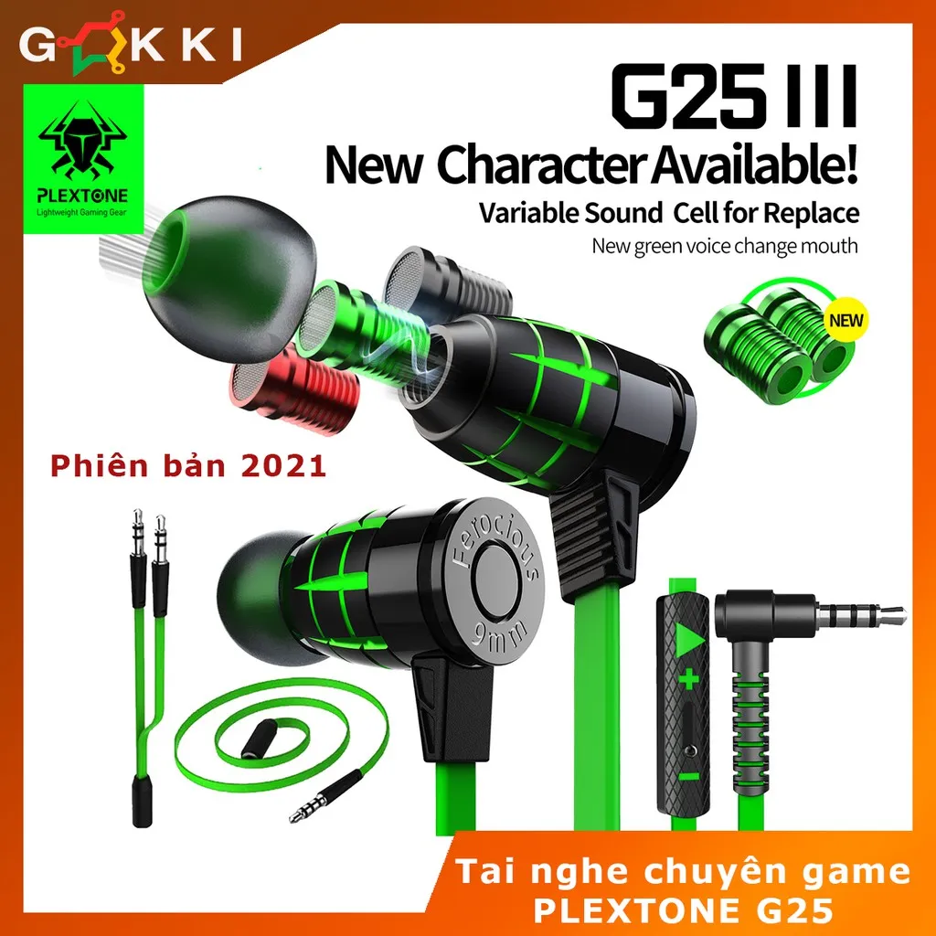 Tai nghe gaming nhét tai - Plextone G25 - Bass sâu-Âm thanh cực chất-Chính hãng - Tai nghe gaming cho điện thoại