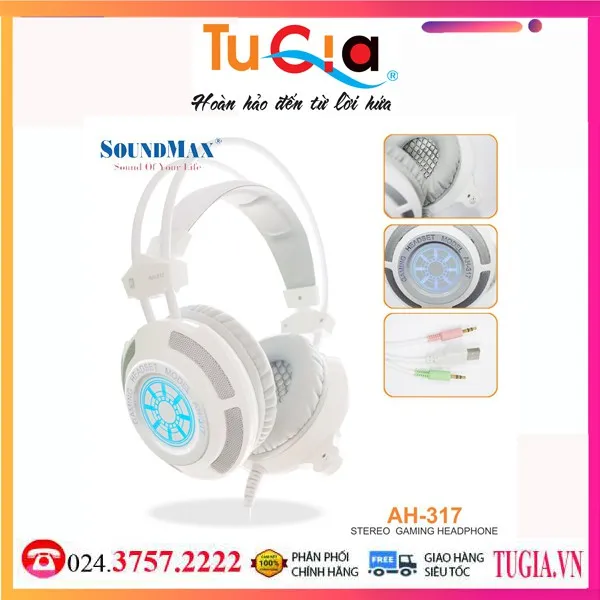 Tai nghe có dây Soundmax AH 317-Hàng Chính Hãng