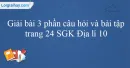 Giải bài 3 phần câu hỏi và bài tập trang 24 SGK Địa lí 10