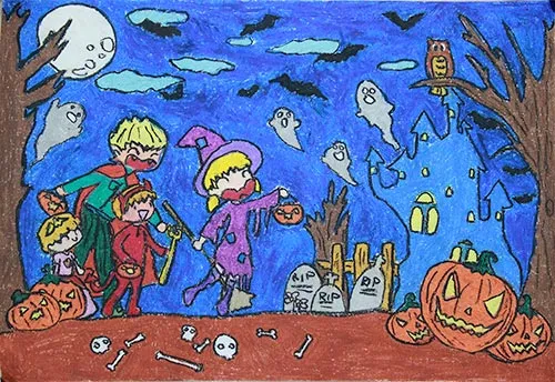 vẽ tranh đề tài lễ hội haloween